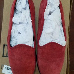 Bijou! - Women's Holiday Party, Career Red Suede Leather Loafer Shoes Size 7.5 M